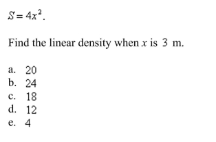The mass of the part of a metal rod that lies between its left end and a point x meters to the right is
