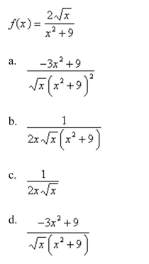 Find the derivative of the function.