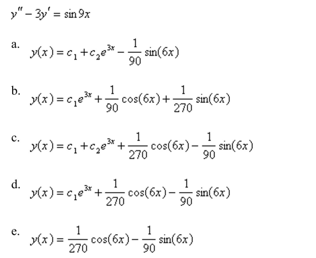 Solve the differential equation using the method of undetermined coefficients.