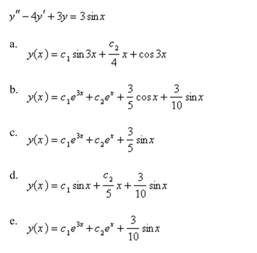Solve the differential equation using the method of variation of parameters.
