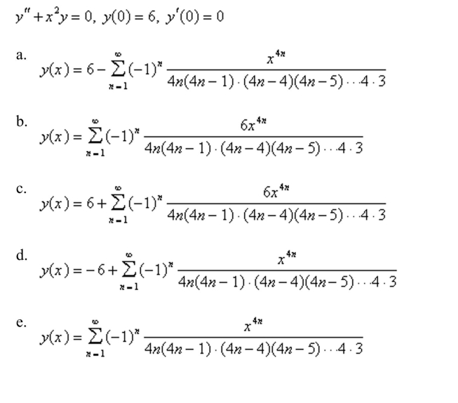 Use power series to solve the differential equation.