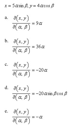 Find the Jacobian of the transformation.