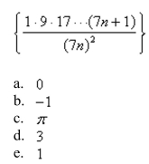Find the value of the limit for the sequence given.