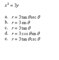 Find a polar equation for the curve represented by the given Cartesian equation.