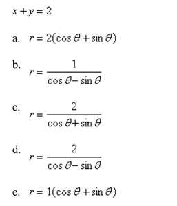Find the polar equation for the curve represented by the given Cartesian equation.