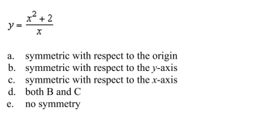 for symmetry with respect to each axis and to the origin.  <div style=padding-top: 35px> 
