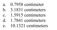 ring has a inner circumference of 10 centimeters. What is the radius of the ring? Round your answer to four decimal places.