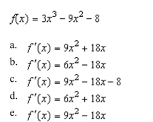 the derivative of the following function using the limiting process.