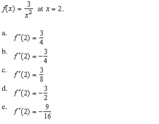 the alternative form of the derivative to find the derivative of the function
