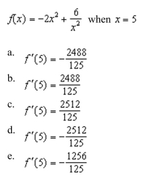 the slope of the graph of the function at the given value.