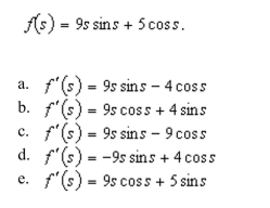 the derivative of the function.