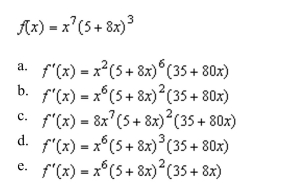 the derivative of the function.