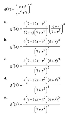 the derivative of the function.