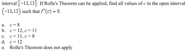 Determine whether Rolle's Theorem can be applied to