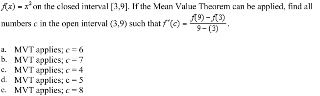 Determine whether the Mean Value Theorem can be applied to the function