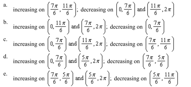 Identify the open intervals on which the function increasing or decreasing.