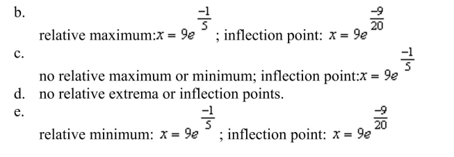 Determine the x-coordinate(s) of any relative extrema and inflection points of the function