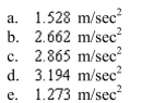 maker of an automobile advertises that it takes kilometers per hour to kilometers per hour. Assuming constant acceleration, compute the acceleration in meters per second per second. Round your answer to three decimal places.