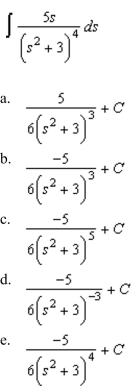 the indefinite integral of the following function and check the result by differentiation.