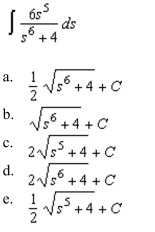 the indefinite integral of the following function and check the result by differentiation.