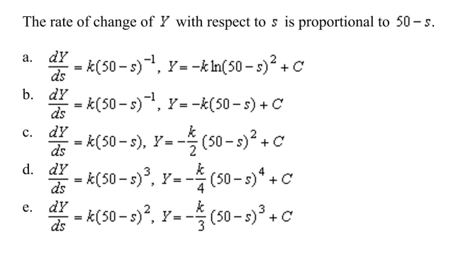 Write and solve the differential equation that models the following verbal statement: