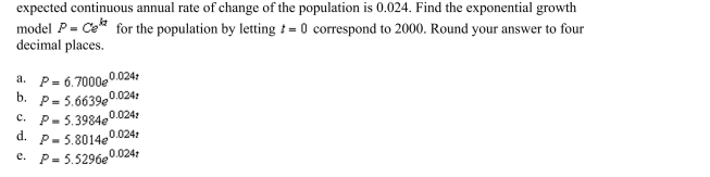 Suppose that the population (in millions) of Paraguay in 2007 was 6.7 and that the