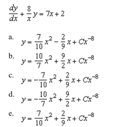 Solve the first order linear differential equation.