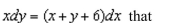 the particular solution of the differential equation