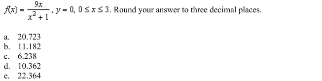 the area of the region bounded by the graphs of the function