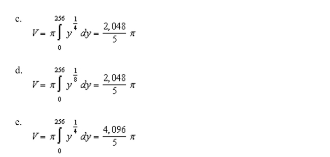 up and evaluate the integral that gives the volume of the solid formed by