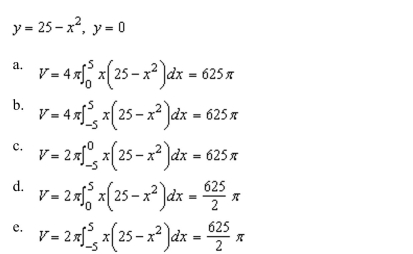 the shell method to set up and evaluate an integral that gives the volume of the solid generated by revolving the plane region about the y-axis.