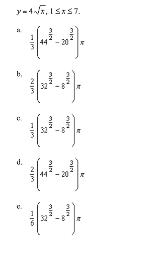 the area of the surface generated by revolving the curve about the x-axis.