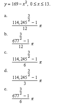 the area of the surface generated by revolving the curve about the y-axis.