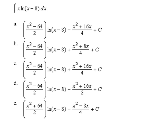 the indefinite integral.