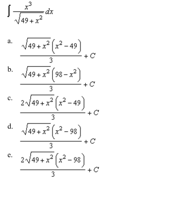 Find the indefinite integral by making the substitution