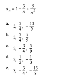Write the first three terms of the sequence.
