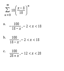 all values of x for which the series converges. For these values of x, write the sum of the series as a function of x.