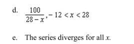 all values of x for which the series converges. For these values of x, write the sum of the series as a function of x.