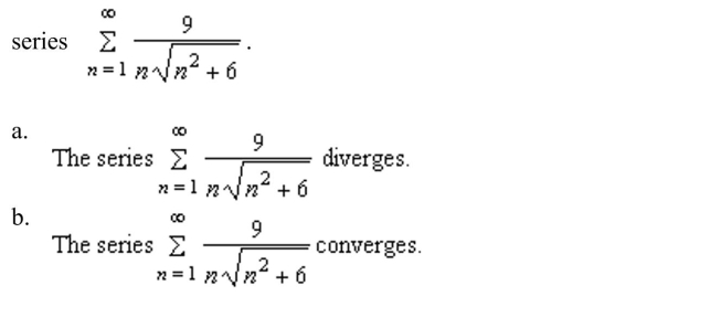 the Limit Comparison Test to determine the convergence or divergence of the