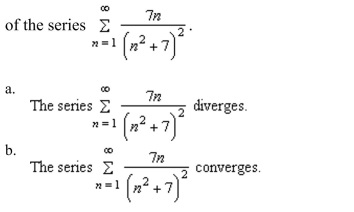 the Direct Comparison Test to determine the convergence or divergence