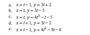 a set of parametric equations for the rectangular equation