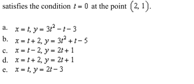 a set of parametric equations for the rectangular equation
