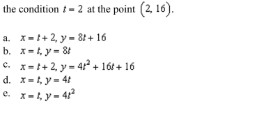 a set of parametric equations for the rectangular equation