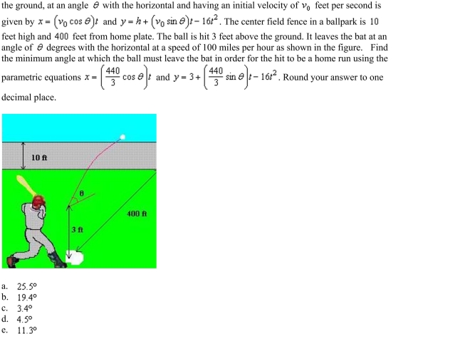 parametric equations for the path of a projectile launched at a height h feet above