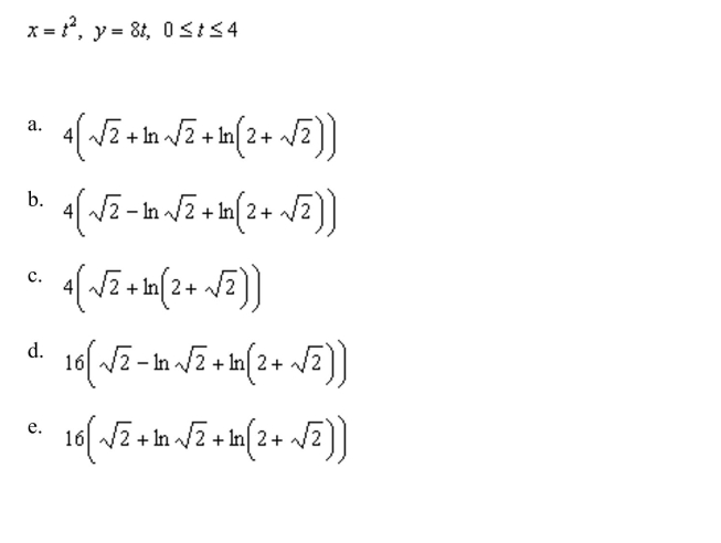 the arc length of the curve on the given interval.