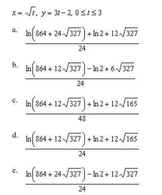 the arc length of the curve on the given interval.