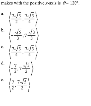 the component form of vector v given its magnitude is