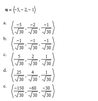 the unit vector in the direction of u.