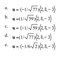 a unit vector u in the direction opposite of