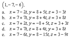 a set of parametric equations of the line through the points